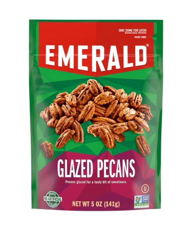 Emerald Nuts, Glazed Pecans, 5 Ounce Resealable Bags (Pack of 6)