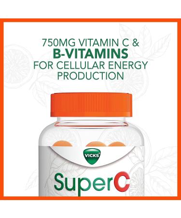Vicks Super C Vitamin C Gummies - Immune Support Supplement with B Vitamins and Antioxidants - 36 Citrus Flavored Gummies - Buy Online on GoSupps.com