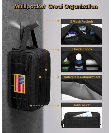 TACTICISM Toiletry Bag for Men Travel Bag  Dry Wet Separate Travel Toiletry Bag  Tactical Molle Dopp Kit for Men with Large Capacity  Water-Resistant Shaving Bag for Adult Women for Travel  Black A-Black - Buy Online on GoSupps.com