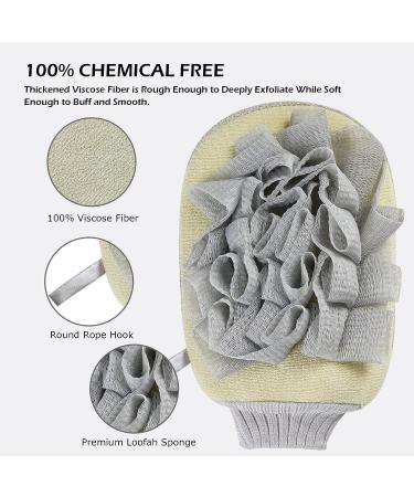 ENESNES 2-in-1 Exfoliating Glove for Body Scrubbing and Dead Skin Removal - Beige - Buy Online on GoSupps.com