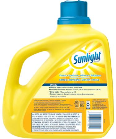Sunlight Detergent Original Lemon Fresh (100 loads 4.0L) with Concentrated Formula Laundry Detergent Liquid for Exceptional Cleaning and Stain Remover to Brighten Laundry Yellow Citrus 4 l (Pack of 1) - Buy Online on GoSupps.com
