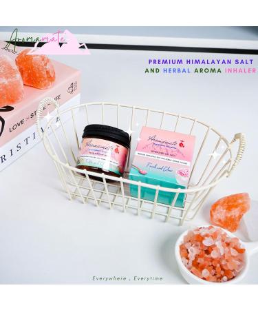 Aromamate Himalayan Pink Salt Nasal Inhaler with Lavender, Eucalyptus & Menthol Essential Oils - Natural Relief for Nasal Congestion & Fresh Breath - Buy Online on GoSupps.com