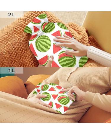 Hot Water Bottles with Watermelon Cover - 2L Pain Relief & Bed Warmer for Pregnant Women | International Shipping - Buy Online on GoSupps.com