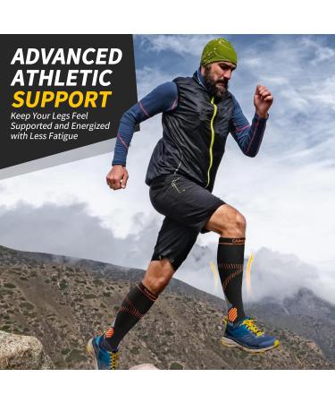 Cambivo Compression Stockings for Women & Men - 15-20 mmHg Support Socks Padded & Breathable Ideal for Sports Travel & Everyday Use - L-XL Black (2 Pairs) - Buy Online on GoSupps.com