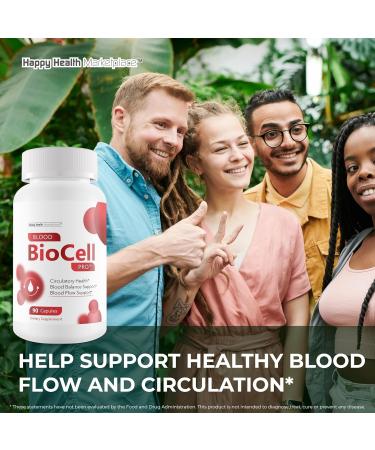 Blood BioCell Pro - Our Best Blood Support Supplement - Magnesium 12 Advanced Blood Flow Bio Cell Blood Health Support - Our Best Vasodilator Nitric Oxide High Pressure Pills - Circulation Blood Boost - Buy Online on GoSupps.com