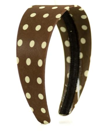 Womens Retro Headband - Brown Dots | Elastic Durable & Stylish | Shop Now! - Buy Online on GoSupps.com