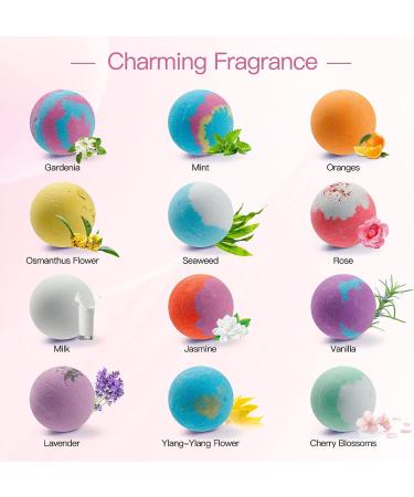 Guan Jing 12-Piece Natural Handmade Bath Bomb Gift Set with Shea Butter & Essential Oils - Ideal Mother's Day Gift for Her, Wife, Girlfriend - Relaxing Spa Shower Bombs for Self Care - Buy Online on GoSupps.com