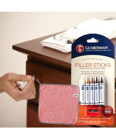 Guardsman Wood Filler Sticks - Colored Wood Filler Bundle for Furniture & Floor Repair - Pack of 6 with Cleaning Towel - Buy Online on GoSupps.com