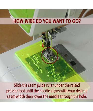 Madam Sew Seam Allowance Ruler and Magnetic Seam Guide for Sewing Machine | Perforated Seam Gauge for Perfect Straight Line Hems | Includes Pivot Point and Trim Line - Buy Online on GoSupps.com