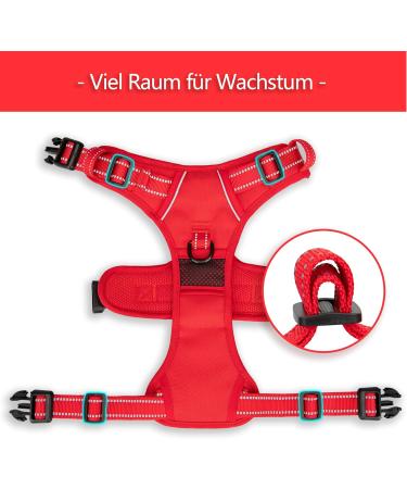 POPOTT Reflective Dog Harness - No-Choke Adjustable Soft Padded Vest for Small Dogs | Ideal for Comfortable Control (Red Size S) - Buy Online on GoSupps.com