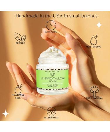 Organic Whipped Beef Tallow & Rosehip Oil - Natural Moisturizer Cream for Sensitive Skin - Unscented Body Butter 4 Fl Oz - Buy Online on GoSupps.com