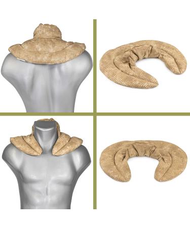 Neck Pillow with Stand-Up Collar - Batik Gold Spelt Grain Heat Pad for Neck & Shoulder Relief - Buy Online on GoSupps.com