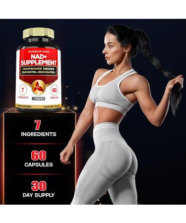 Mecisco NAD+ Supplement with Nicotinamide Riboside w/Quercetin Resveratrol Turmeric Rhodiola Rosea Astragalus - 60 Count - Buy Online on GoSupps.com