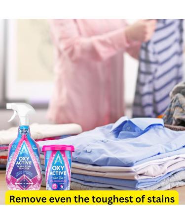 Fabric Stain Remover For Clothes Bundle - Set Includes Astonish Oxy Active Stain Remover Spray (750ml) and Oxy Active Stain Remover Powder (625g) With Sponge. - Buy Online on GoSupps.com
