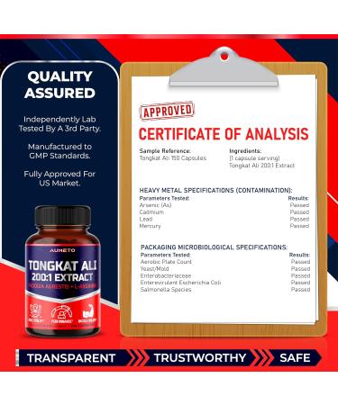 Tongkat Ali 200:1 Extract with Fadogia Agrestis L-Arginine Tribulus Terrestris & Maca Root - Boost Stamina Endurance & Vitality - 150 Count - Buy Online on GoSupps.com