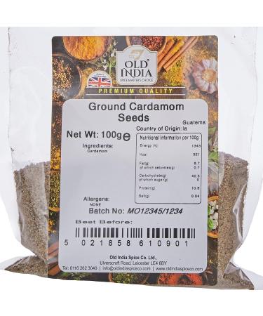 Old India Ground Cardamom Seeds 100g - Premium Quality Spice for Cooking and Baking - Buy Online on GoSupps.com