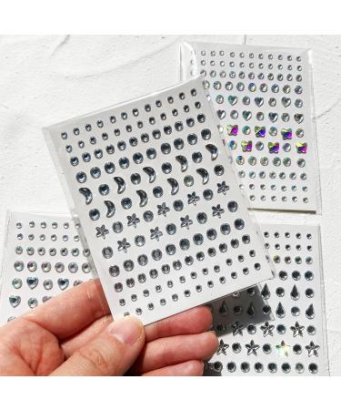 Self Adhesive Face and Body Gems - Moon, Star, Heart, Butterfly Rhinestone Decorations for DIY Makeup, Nail Art, Crafts - Buy Online on GoSupps.com