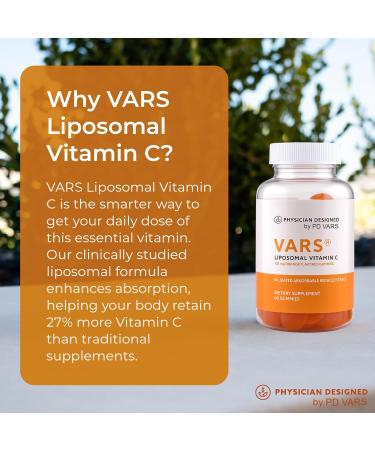 Physician Designed VARS Liposomal Vitamin C Gummies for Adults 125mg | Advanced Absorption for Immune Support | 60 Gummies - Buy Online on GoSupps.com