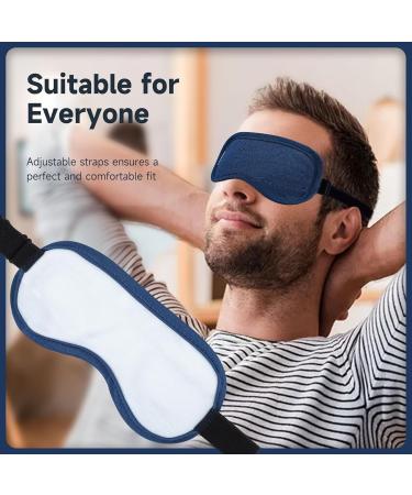 Castor Oil Pack for Eyes - Reusable Eye Mask for Eyelash & Eyebrow Growth | Adjustable Cotton Pad (Navy Blue - Buy Online on GoSupps.com