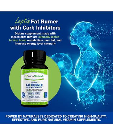 Power By Naturals Leptin Fat Burner for Weight Loss & Appetite Control | Carb Inhibitor with Green Coffee Bean Extract | 60 Veggie Capsules - Buy Online on GoSupps.com