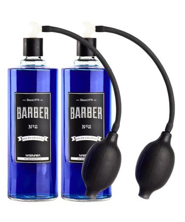 Marmara Barber Cologne - Best Choice of Barbers and Traditional Shaving Fans No:2 Series (Ball Pump Atomiser + 500ml x 2 Bottles)