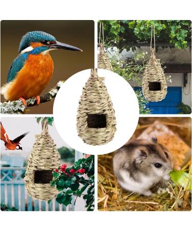 Jodsen 3 Pcs Bird Nest Hummingbird House for Outside Hanging Roosting Pouches Birds Grass Hanging Wren Finch Song Birds Nesting Hand Woven Nesting Boxes for Garden Decoration 24x10.5 cm - Buy Online on GoSupps.com