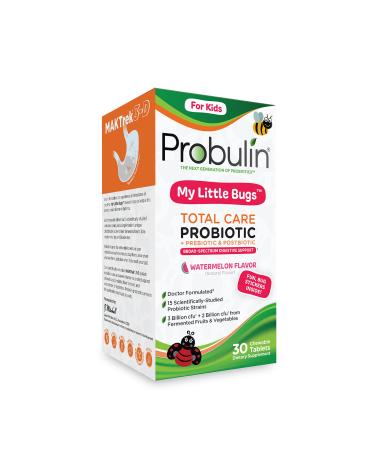 Probulin For Kids My Little Bugs Total Care Probiotic + Prebiotic & Postbiotic Watermelon 30 Chewable Tablets