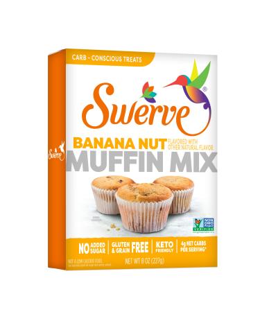 Swerve Banana Nut Muffin Mix, Grain & Gluten Free with No Added Sugar, 8 Ounce (Pack of 2)