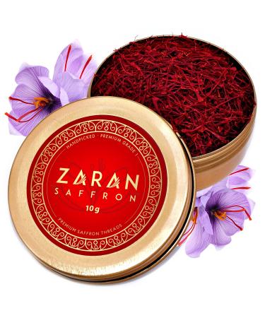 Zaran Saffron, Superior Saffron Threads (Super Negin) Premium grade Saffron Spice for Paella, Risotto, Tea's, and all Culinary Uses (10 Grams) 10.0 Grams
