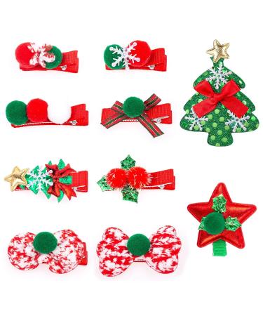 10 Piece Christmas Hair Clips for Girls | Sweet Holiday Hair Accessories for Babies Children & Women - Buy Online on GoSupps.com