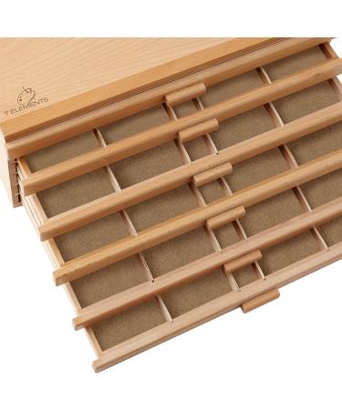 7 Elements 6 Drawer Wooden Artist Storage Supply Box for Pastels  Pencils  Pens  Markers  Brushes and Tools 6-Drawer - Buy Online on GoSupps.com