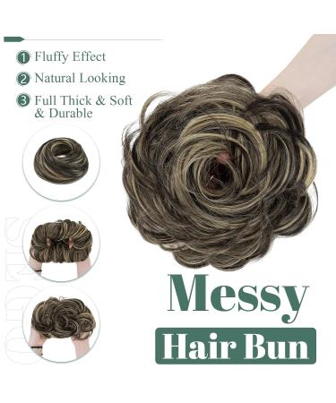 Buy Sego Large Hair Part with Rubber Band - Dark Brown & Golden Hair Tie for Women | Perfect for Ponytail Braid & Bun | 55g Hair Extensions - Buy Online on GoSupps.com