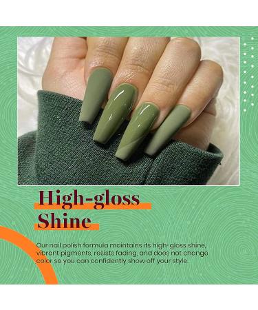 6-Piece Green Gel Nail Polish Set with Nail Stickers - Soak Off Olive, Turquoise, Sage, Mint, Army, Teal U V Polish - DIY at Home Gift for Women - 10ml - Buy Online on GoSupps.com