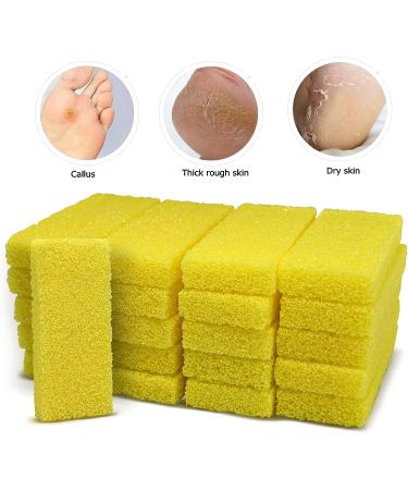 40Pcs Yellow Medium Coarse Disposable Foot Scrubber Sponge Pads - Pedicure Pumice Stone for Feet Callus Remover - Buy Online on GoSupps.com