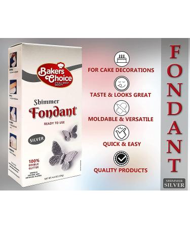 Silver Fondant Icing - 4.4 oz. | Ready-to-Use Cake Frosting | Kosher, Dairy-Free, Nut-Free | Ideal for Cake Decorating | By Baker's Choice - Buy Online on GoSupps.com