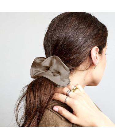 Apricot Oversized Silk Scrunchies - Elastic Satin Hair Ties for Frizz Prevention and Breakage - Buy Online on GoSupps.com