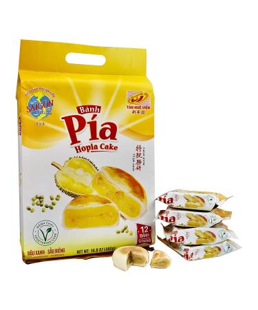 Banh Pia Hopia Cakes 12 Count Mungbean-Durian Flavor 16.8oz Pack of 1 - 1.41oz (12 Count) - Buy Online on GoSupps.com