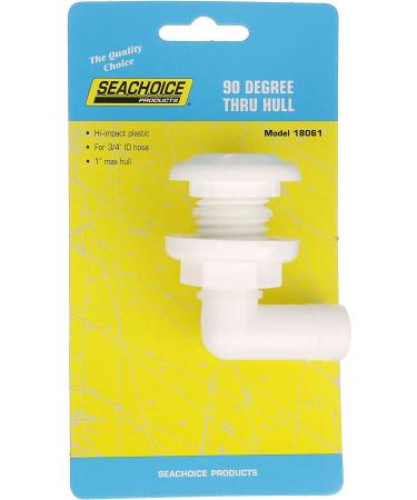 Seachoice 90-Degree Thru Hull Fitting for 3/4 ID Hose | 7/8 Max Hull - Marine Grade - Buy Online on GoSupps.com