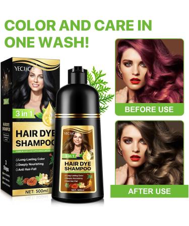  Frovetani 3 in 1 Instant Grey Hair Dye Shampoo Long Lasting Color Instant Shampoo for Men & Women Plant Ingredients (Coffee) - Buy Online on GoSupps.com