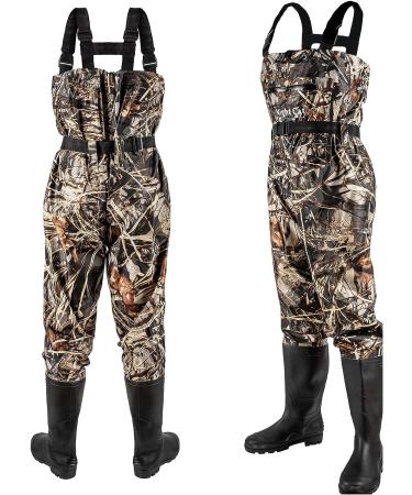 Night Cat Waterproof Chest Wader with Boots Belt - Camo Nylon PVC Wader for Men Women (US Men 6 / Women 7) - Buy Online on GoSupps.com