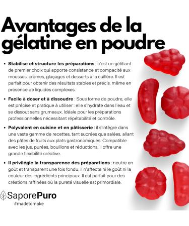 SaporePuro G latine en Poudre Alimentaire 100 g G lifiant d Origine Animale 220 Bloom - Buy Online on GoSupps.com