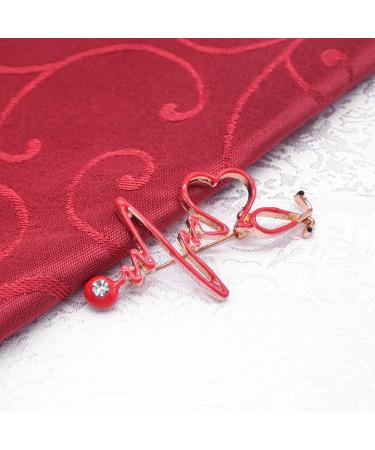 Stethoscope Brooch Pin | Electrocardiogram Heart Shaped Lapel Pin for Clothing & Bags - Perfect Decoration for Men & Women - Buy Online on GoSupps.com