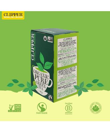 Clipper Tea Organic Green Tea Pure Natural Ingredients Fairtrade Tea Non-GMO Biodegradable and Compostable Tea Bags 40g - 20 Tea Bags - Buy Online on GoSupps.com