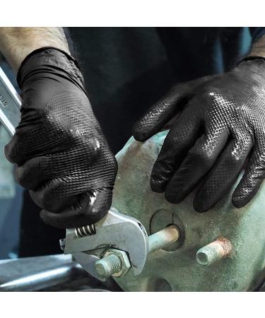GLOVEWORKS HD Black Nitrile Industrial Disposable Gloves  6 Mil  Latex & Powder-Free  Food-Safe  Raised Diamond Texture X-Large (Pack of 100) Box of 100 - Buy Online on GoSupps.com