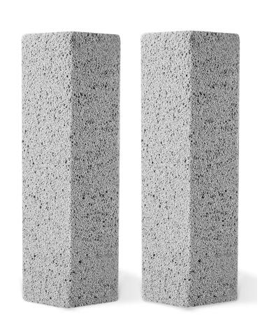 Pumice Stone for Toilet Cleaning Bowl Stick, Remove Hard Water Rings Stains on Toilets Bowls, Bathtubs, Pool Shower Tiles, 2 Count 2 Count(Pack of 1)