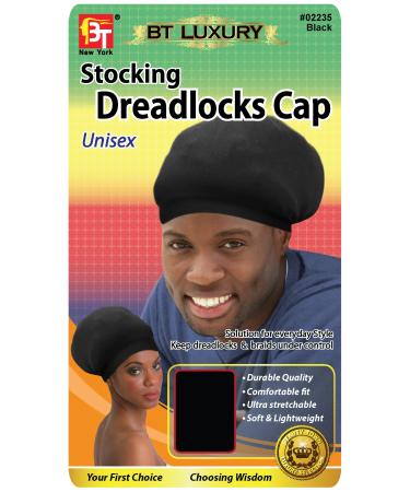 Beauty Town Stocking Dreadlocks Cap - Black, Comfortable fit, stretchable, super stretchy, soft, durable, lightweight, stays on your head, unisex