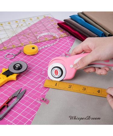 WhisperDream 45mm Pink Rotary Cutter with Safety Design + 8 Blades - Ideal for Sewing, Quilting, Fabric & Crafts - Buy Online on GoSupps.com