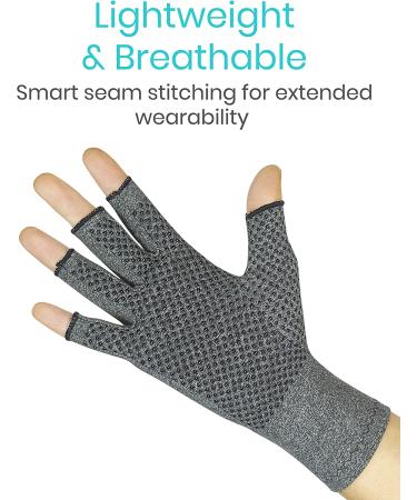 Arthritis Gloves with Grips - Textured Fingerless Compression for Men & Women - Relief for Rheumatoid & Osteoarthritis - Arthritic Joint Pain Relief - Medium Size - Buy Online on GoSupps.com