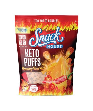 Flaming Hot High Protein Keto Puffs, Crunchy Flamin Healthy Snacks Food for Adults & Kids, Spicy Low Carb Ketogenic Diet Friendly Snack, Fuego Cheddar Cheese Puff Balls  Gluten & Grain Free  7 SV - Buy Online on GoSupps.com