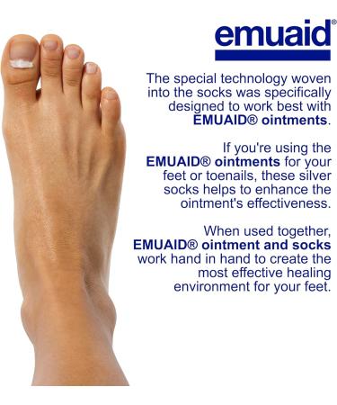 EMUAIDMAX Nail Fungus Ointment Bundle with Silver Ionic Socks - Maximum Strength Solution - Buy Online on GoSupps.com